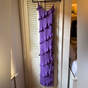 Asos Purple Tiered Ruffled Maxi Dress- NEW WITH TAGS